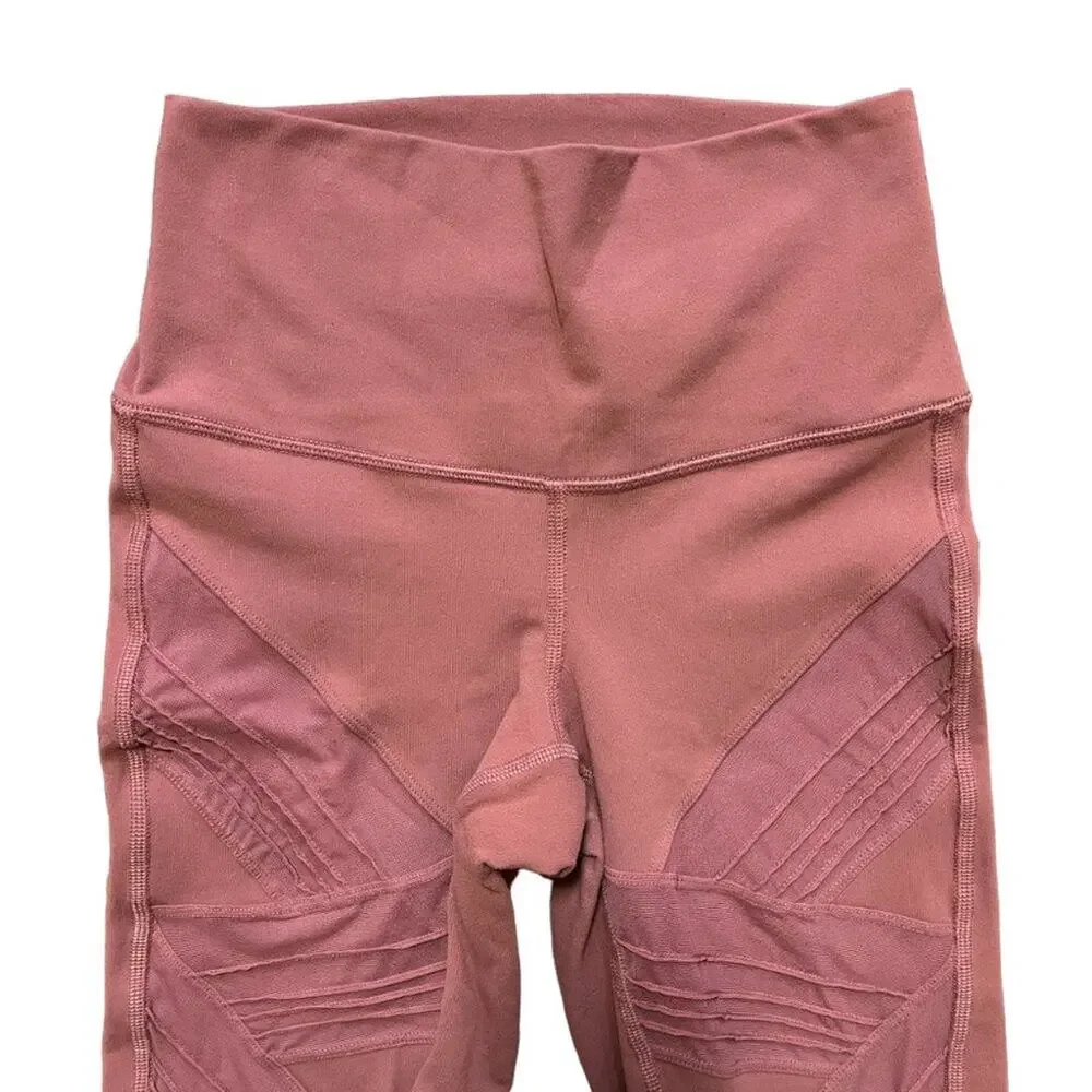 ALO Yoga Interlace Mesh Leggings in Rosewood Pink WOMEN'S XS